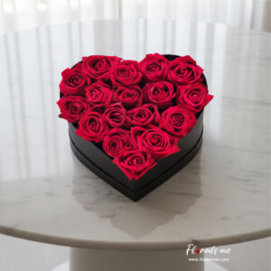 FBB-07 ROMANTIC RED HEART BOX กล่องกุหลาบแดงรูปหัวใจ วาเลนไทน์