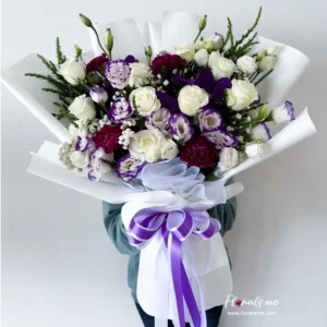 FR-60 Blossom Guy White Romance Valentine Bouquet