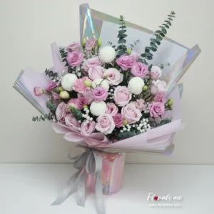 สั่งดอกไม้วาเลนไทน์ FR-69 20 Red Roses Valentine Bouquet จัดช่อสวยหรูพร้อมส่ง Floralsme